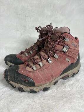 Oboz Bridger Mid B-DRY Waterproof Hiking Boots Women’s 8.5 Wide Rio Red